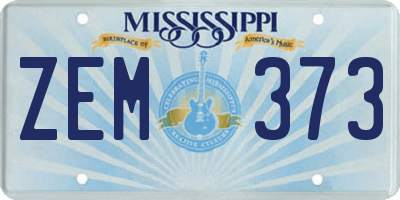 MS license plate ZEM373