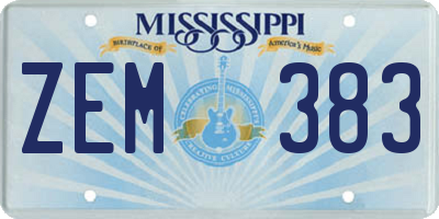 MS license plate ZEM383
