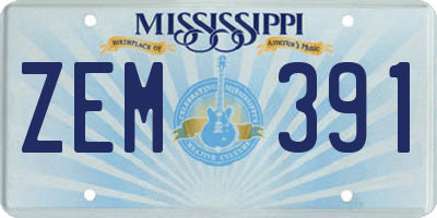 MS license plate ZEM391