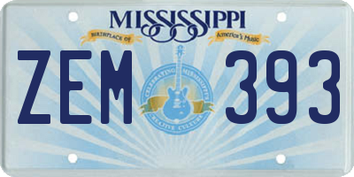 MS license plate ZEM393