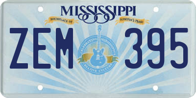 MS license plate ZEM395