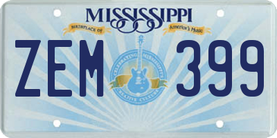 MS license plate ZEM399