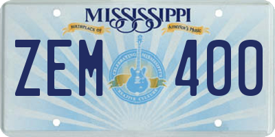 MS license plate ZEM400