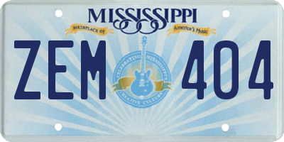 MS license plate ZEM404