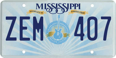 MS license plate ZEM407