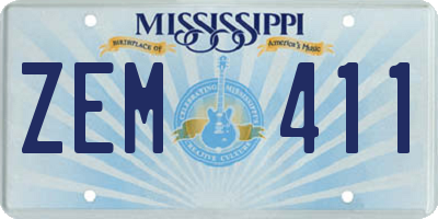 MS license plate ZEM411