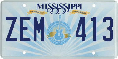 MS license plate ZEM413