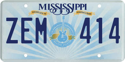 MS license plate ZEM414