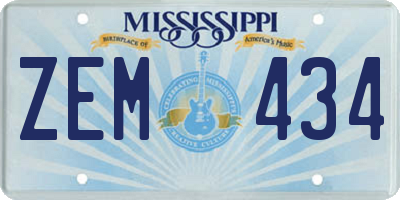 MS license plate ZEM434