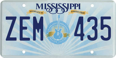 MS license plate ZEM435