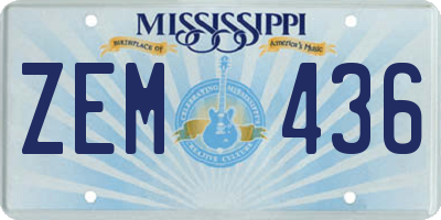 MS license plate ZEM436