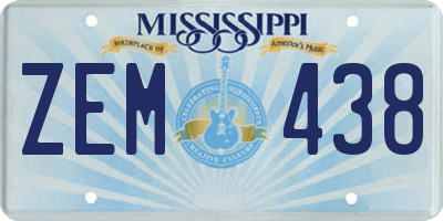 MS license plate ZEM438