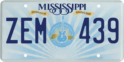 MS license plate ZEM439