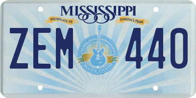 MS license plate ZEM440