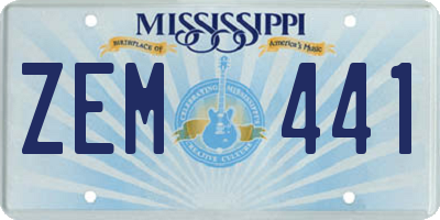 MS license plate ZEM441
