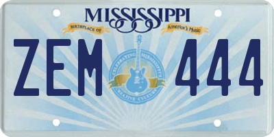 MS license plate ZEM444