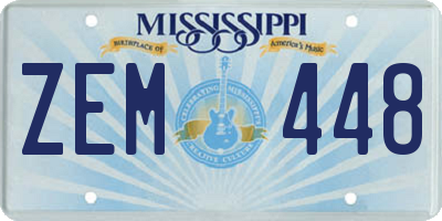 MS license plate ZEM448