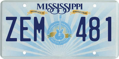 MS license plate ZEM481