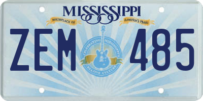 MS license plate ZEM485