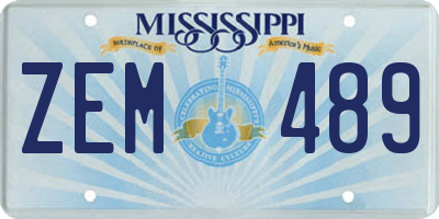MS license plate ZEM489