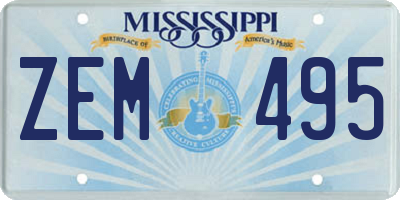 MS license plate ZEM495