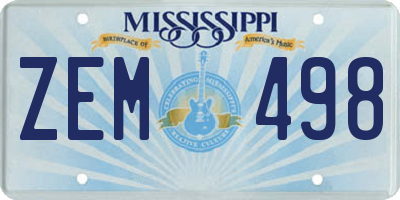 MS license plate ZEM498