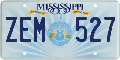 MS license plate ZEM527