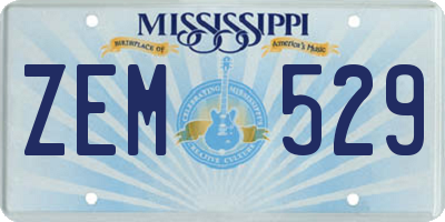 MS license plate ZEM529