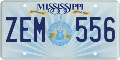 MS license plate ZEM556