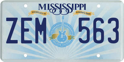 MS license plate ZEM563