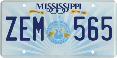MS license plate ZEM565