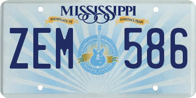 MS license plate ZEM586