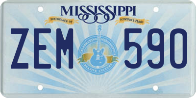 MS license plate ZEM590