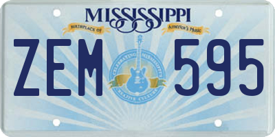 MS license plate ZEM595