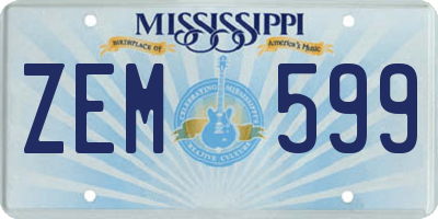 MS license plate ZEM599