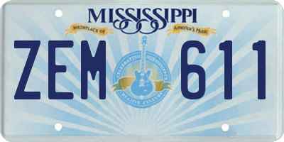 MS license plate ZEM611
