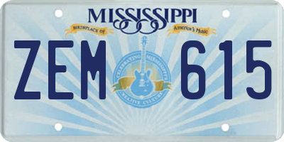 MS license plate ZEM615