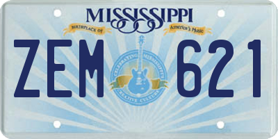 MS license plate ZEM621