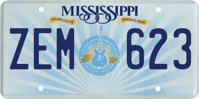 MS license plate ZEM623