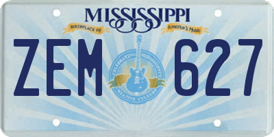 MS license plate ZEM627