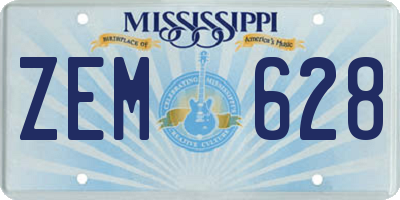 MS license plate ZEM628