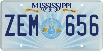 MS license plate ZEM656