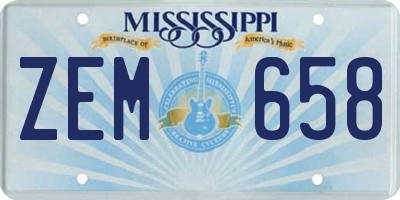 MS license plate ZEM658