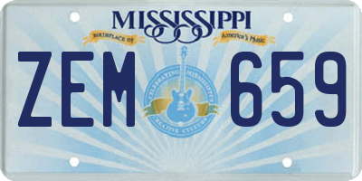 MS license plate ZEM659