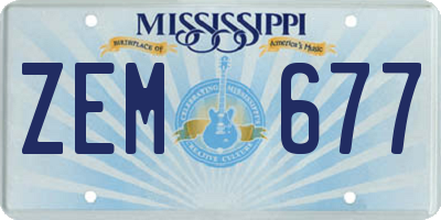 MS license plate ZEM677