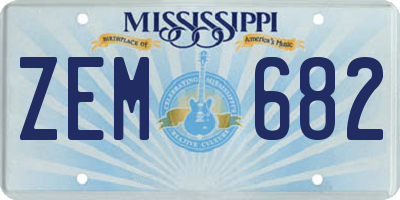MS license plate ZEM682