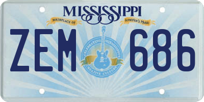 MS license plate ZEM686