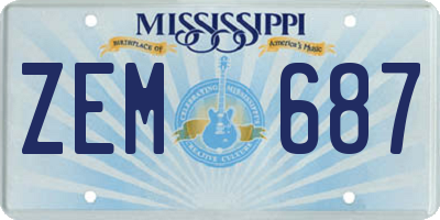 MS license plate ZEM687