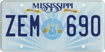 MS license plate ZEM690