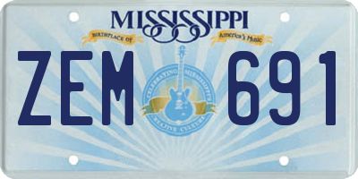 MS license plate ZEM691
